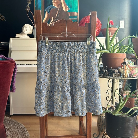 Floral Blue Skirt By Véro Véronique Cloutier Medium - Picture 2 of 15